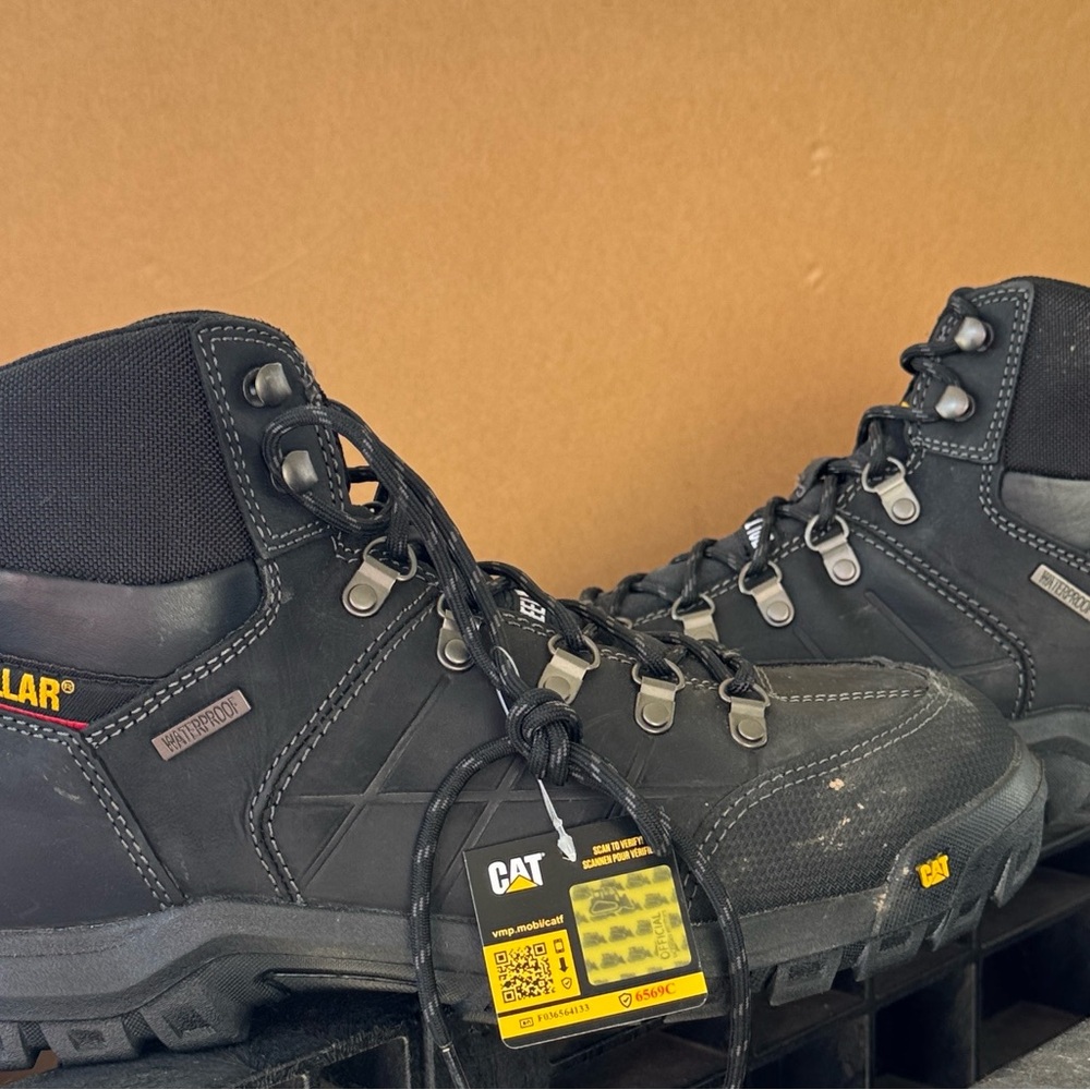 Caterpillar Black and Yellow Industrial Boots